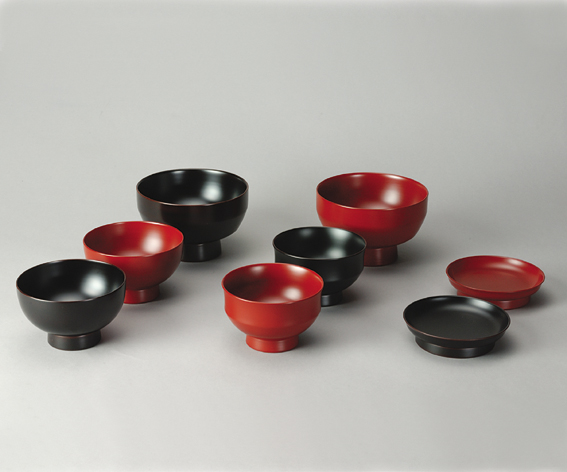 真室川漆器 「椿皿」「3寸8分汁椀」「４寸汁椀」「そば椀」